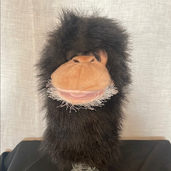 Plush Monkey hand puppet  with Black Fur like new fun item - Picture 1 of 3